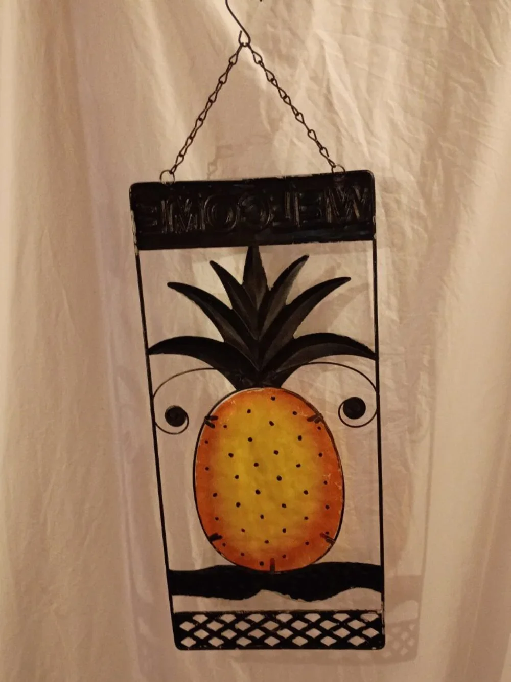 Glass Pineapple Welcome Sign
